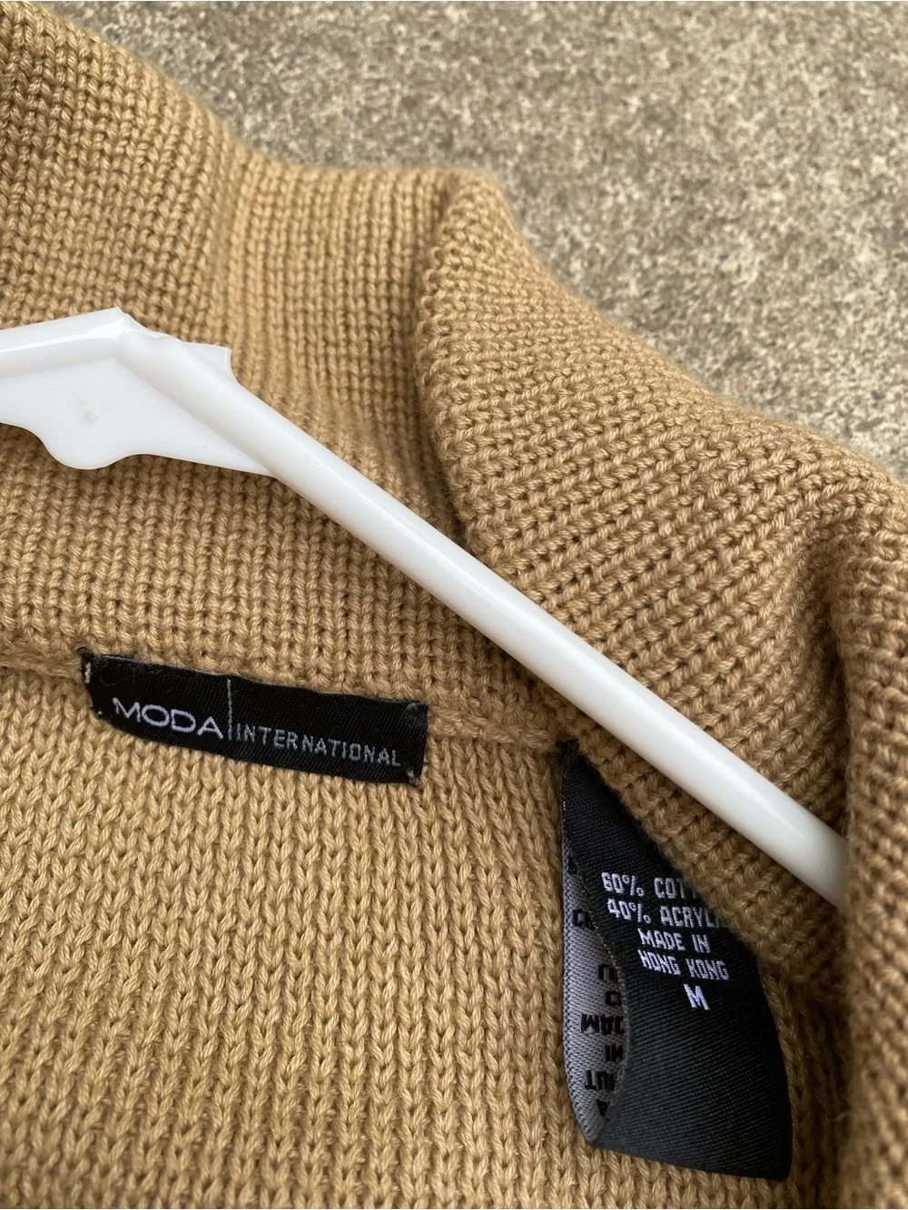 Vintage Moda International ribbed knit moto jacket sweater